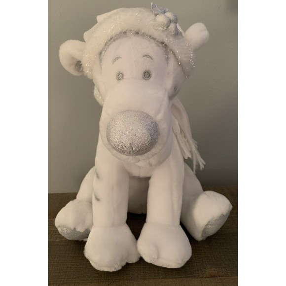 Disney Store Tigger Plush Stuffed Animal White Snowflake Pal Sparkle Holiday 13" - Picture 1 of 9